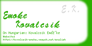emoke kovalcsik business card